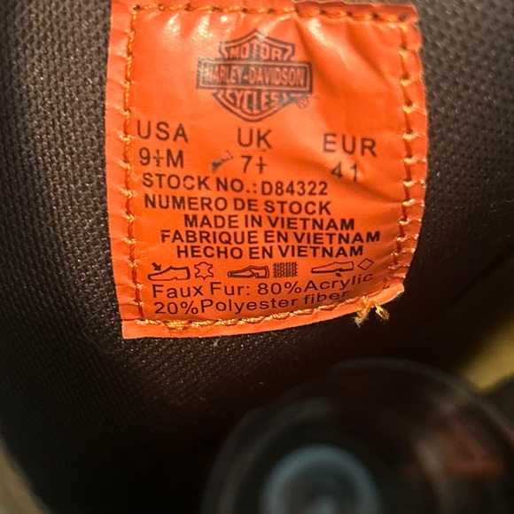 HARLEY-DAVIDSON Brown Leather Dorland Zip Motorcycle Full Back-Lace Up Boots 9.5 - Picture 8 of 16